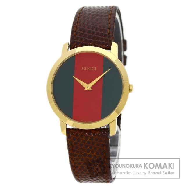 GUCCI グッチ 2200M シェリーライン 腕時計 GP/革 メンズ 