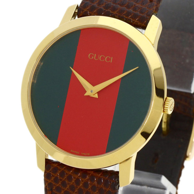 GUCCI グッチ 2200M シェリーライン 腕時計 GP/革 メンズ