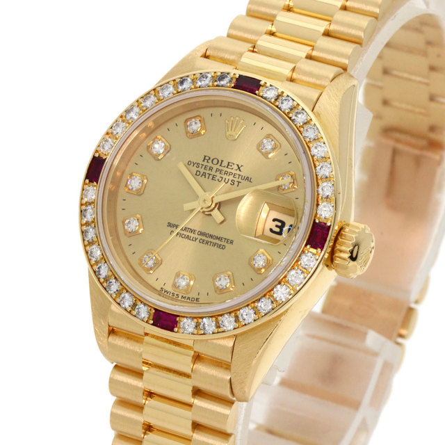 ROLEX ロレックス 69068G デイトジャスト ルビー ダイヤモンド 腕時計