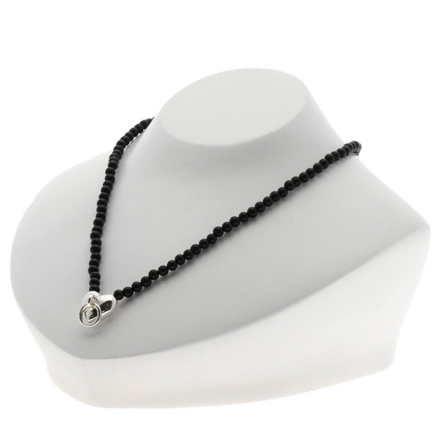 TIFFANY&Co. ティファニー ハートノック オニキス ネックレス シルバー  