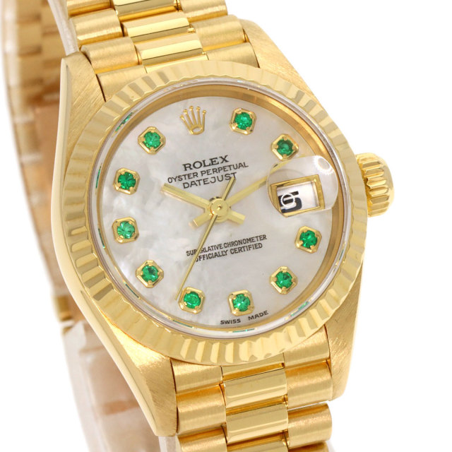 ROLEX ロレックス 69178NGE デイトジャスト 10P エメラルド