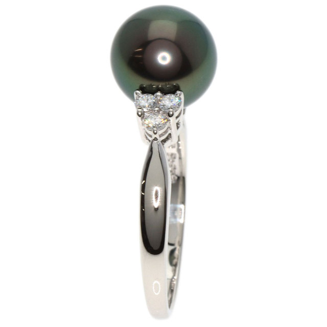 MIKIMOTO ミキモト ブラックパール 真珠 ダイヤモンド リング・指輪  