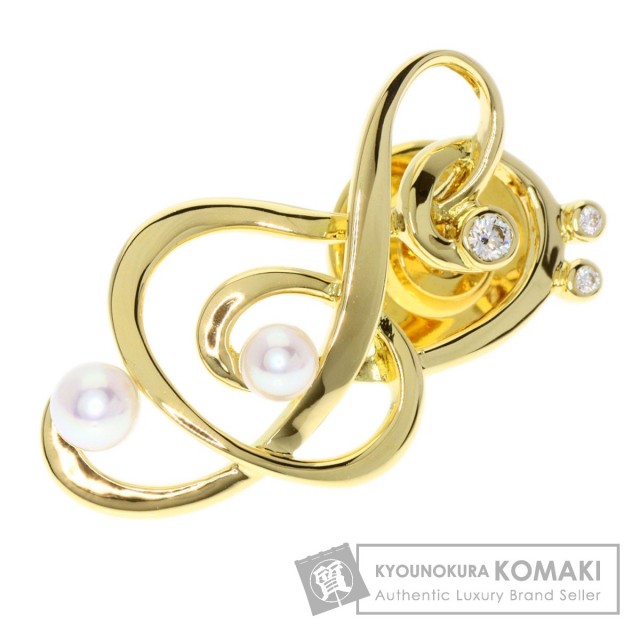 MIKIMOTO ミキモト ピンブローチ ベビーパール 真珠 ダイヤモンド 音符 