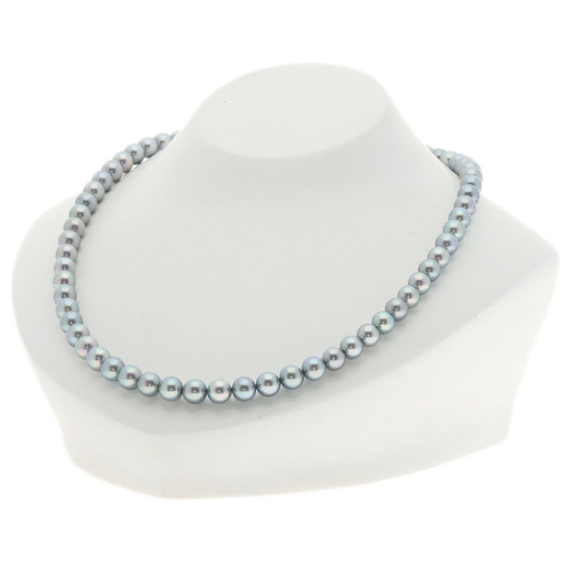 【極上】タサキ　アコヤ　本真珠　パール　ネックレス　グレー　シルバー TASAKI 【送料無料】タサキ 田崎真珠 アコヤグレーパール