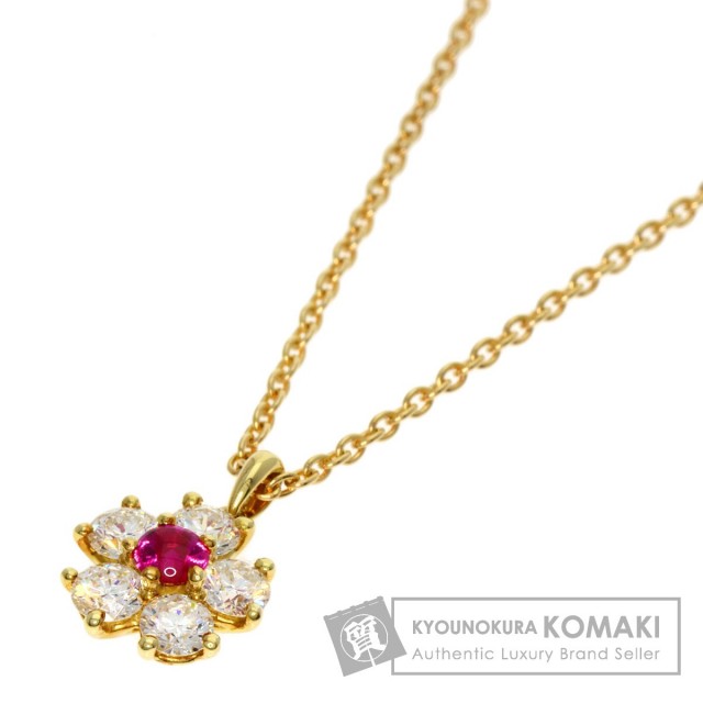 Gimel ギメル ルビー ダイヤモンド ネックレス K18イエローゴールド 