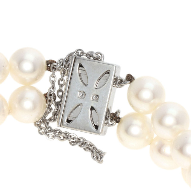 MIKIMOTO ミキモト アコヤパール 真珠 2連 ブレスレット シルバー 