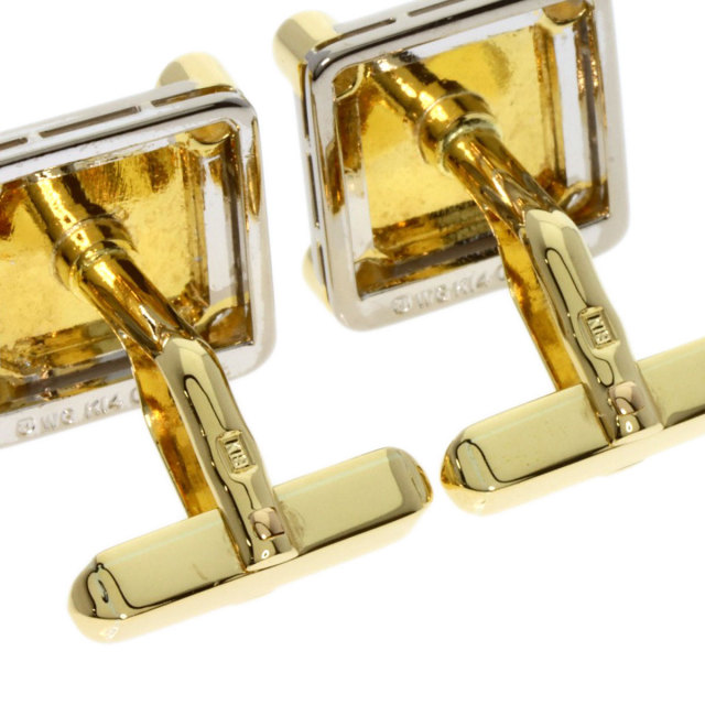 MIKIMOTO ミキモト ダイヤモンド カフス K18イエローゴールド/K14WG メンズ 