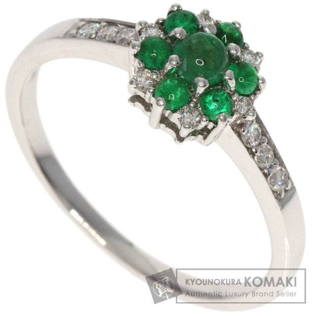 0.39ct エメラルド ダイヤモンド リング・指輪 K18ホワイトゴールド  