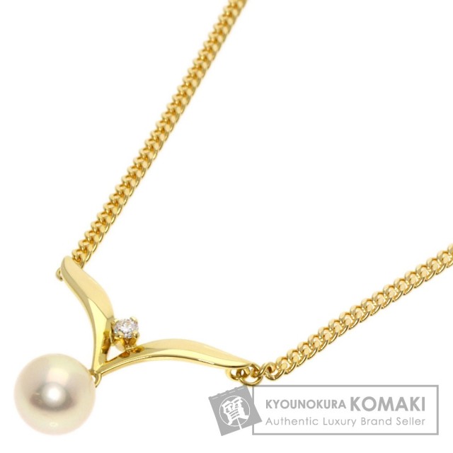 MIKIMOTO ミキモト アコヤパール ダイヤモンド 真珠 ネックレス K18 