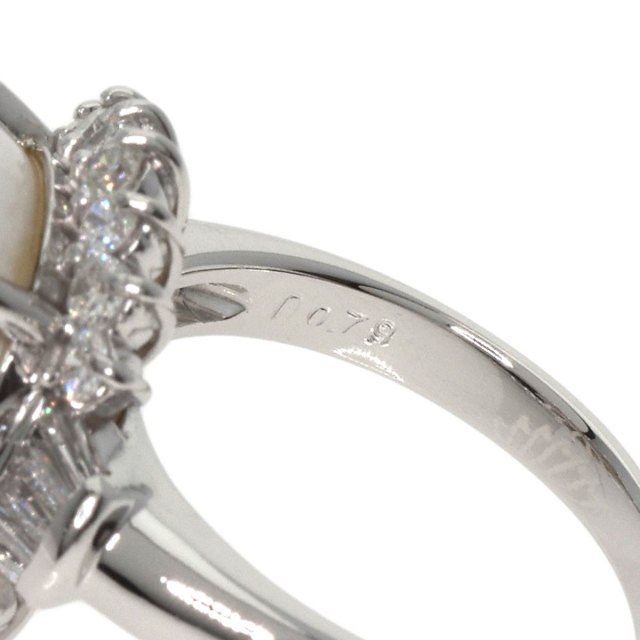 PT900 プラチナ 真珠 パール ダイヤモンド リング 指輪 12号 リング PT900 プラチナ 指輪 12号 パール(真珠) 約9mm ダイヤ 0.22 総