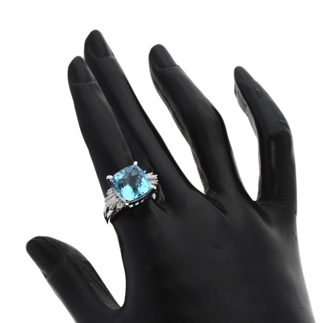 タサキ ネックレス 18金 K18ホワイトゴールド アクアマリン レディース  