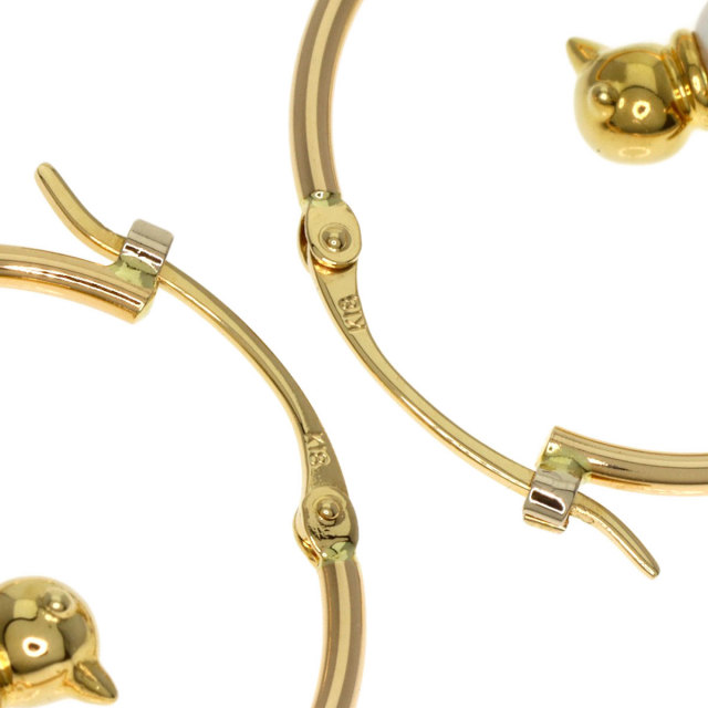 MIKIMOTO ミキモト 小鳥 ベビーパール 真珠 フープ ピアス K18イエロー  