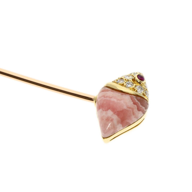 BVLGARI ブルガリ ナチュラリア ピンブローチ ロードクロサイト ルビー