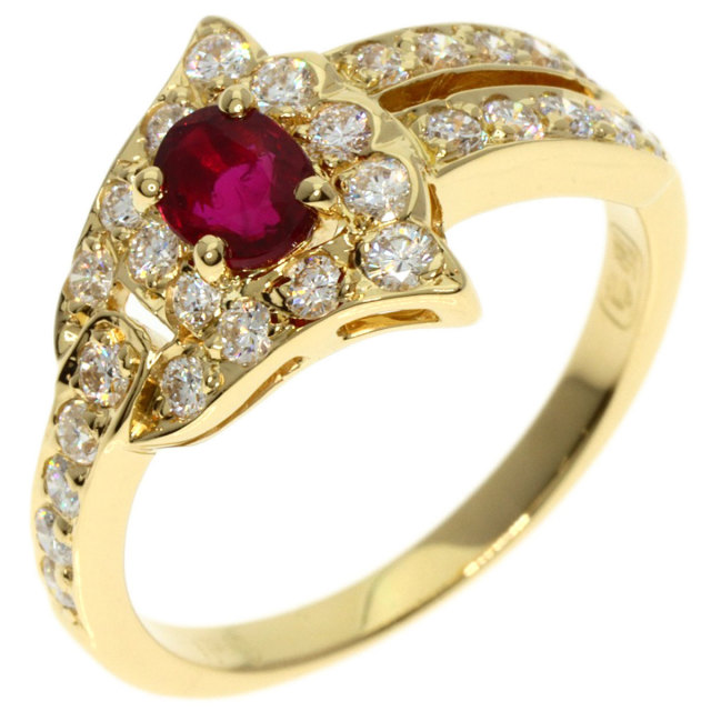 GRAFF グラフ ルビー ダイヤモンド リング・指輪 K18イエローゴールド  