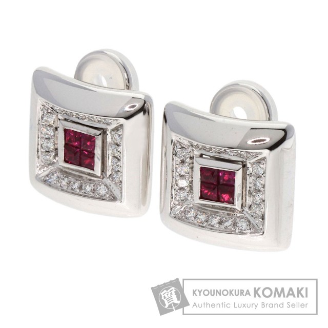 Damiani ダミアーニ ルビー ダイヤモンド イヤリング K18ホワイト 