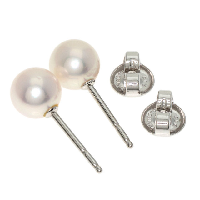 ミキモト ピアス パール 真珠 7.2mm 一粒 K18WG BLJ 大幅値下げ品 楽天  