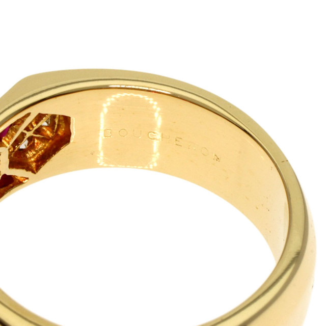 Boucheron ブシュロン ダイヤモンド ルビー リング・指輪 K18イエロー 