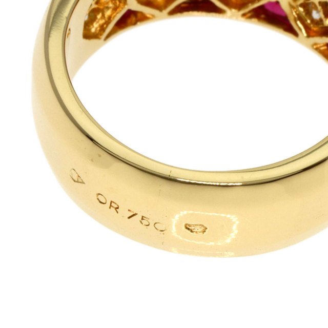 Boucheron ブシュロン ダイヤモンド ルビー リング・指輪 K18イエロー 