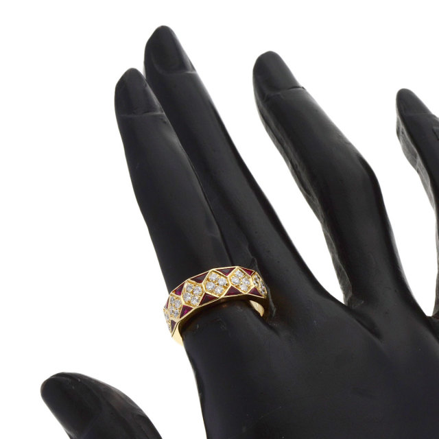 Boucheron ブシュロン ダイヤモンド ルビー リング・指輪 K18イエロー 