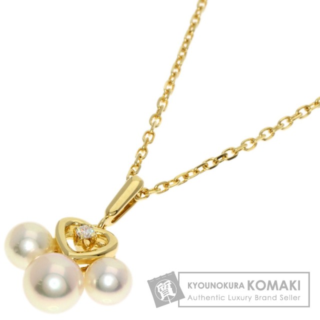 MIKIMOTO ミキモト パール 真珠 ダイヤモンド ネックレス K18イエロー