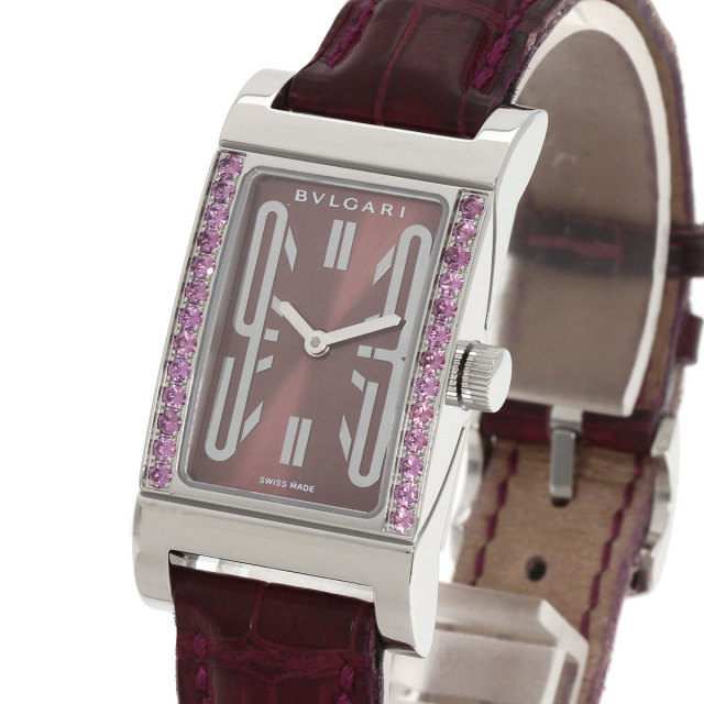 BVLGARI ブルガリ RT39S レッタンゴロ ロードライトガーネット 腕時計  