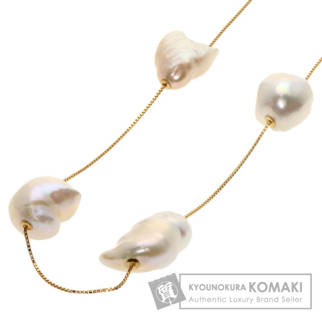 TASAKI タサキ 淡水パール 真珠 ステーション ネックレス K18イエロー  