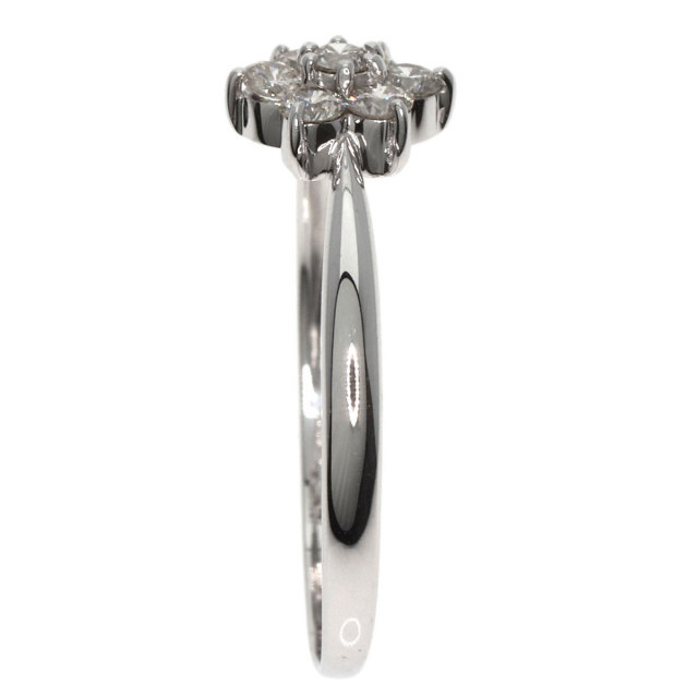 0.3ct フラワーモチーフ ダイヤモンド リング・指輪 K10ホワイト 