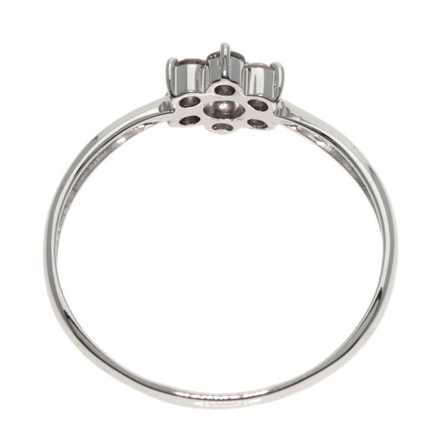 0.3ct フラワーモチーフ ダイヤモンド リング・指輪 K10ホワイト 