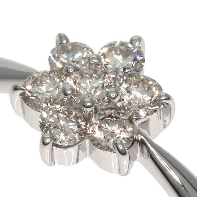 0.3ct フラワーモチーフ ダイヤモンド リング・指輪 K10ホワイト 