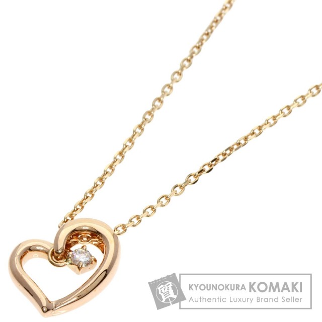 4℃ ヨンドシー ハート 1P ダイヤモンド ネックレス K10ピンクゴールド  