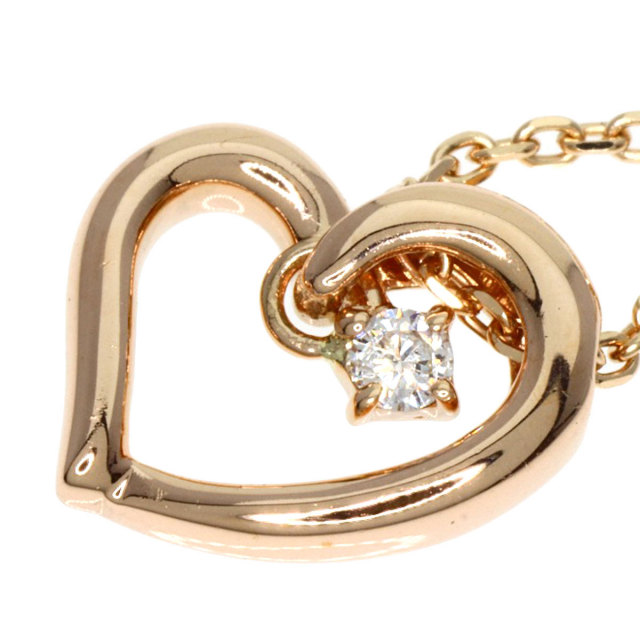 4℃ ヨンドシー ハート 1P ダイヤモンド ネックレス K10ピンクゴールド  