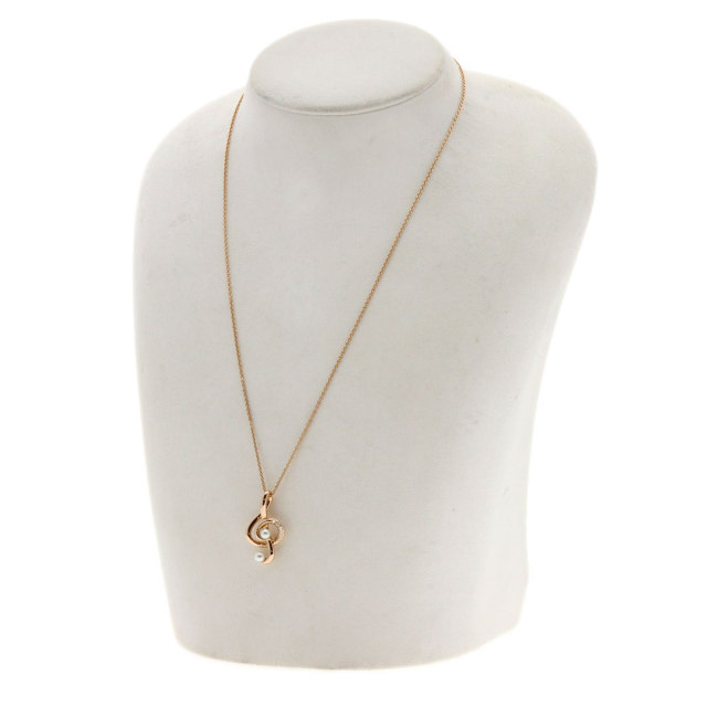 MIKIMOTO ミキモト パール ダイヤモンド ト音記号 ネックレス K18 