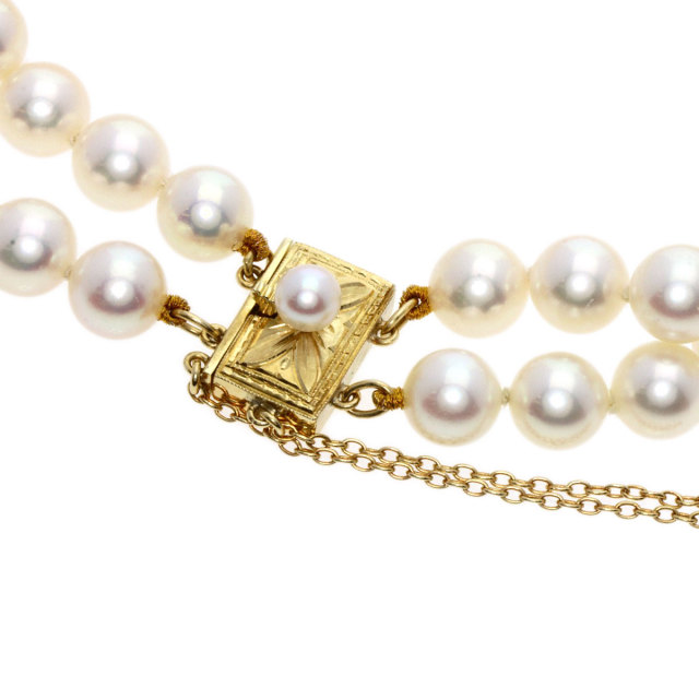 MIKIMOTO ミキモト アコヤパール 2連 真珠 ブレスレット K14イエロー 