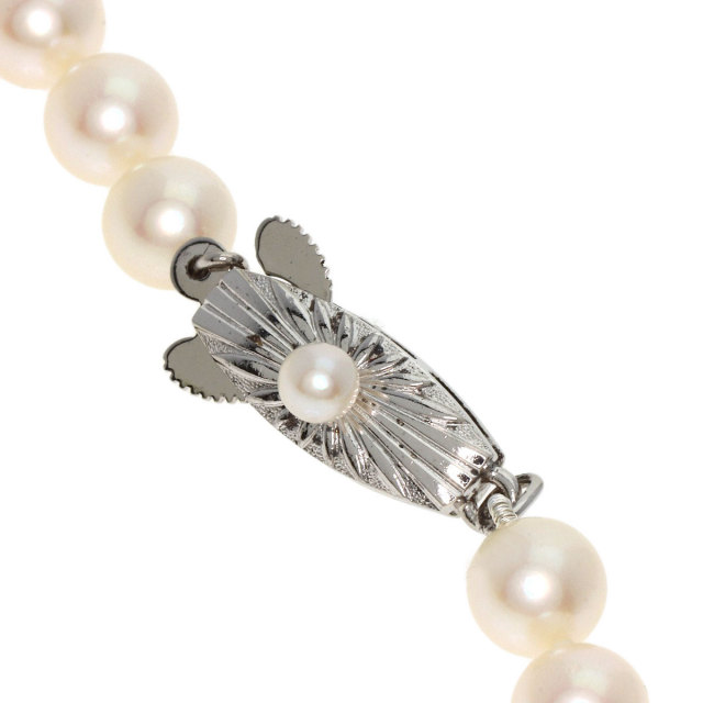 MIKIMOTO ミキモト アコヤパール 真珠 Mチャーム ネックレス シルバー 