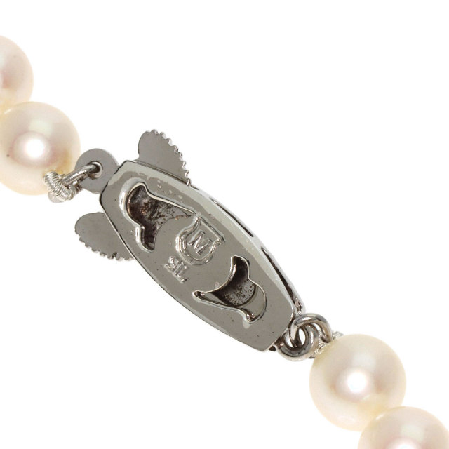 MIKIMOTO ミキモト アコヤパール 真珠 Mチャーム ネックレス シルバー 