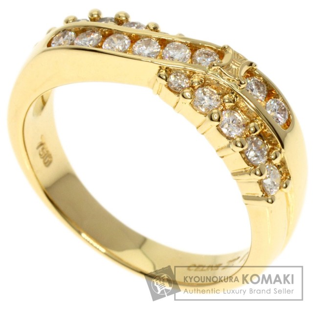 ヴィンテージ　セリーヌ　Ｋ18 ＰＴ　ダイヤ　リング CELINE セリーヌ K18 ダイヤモンド デザインリング 18金 指輪 16