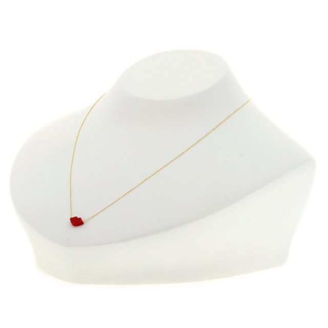 AHKAH アーカー キスミーローズ 樹脂加工石 ネックレス K18イエロー  