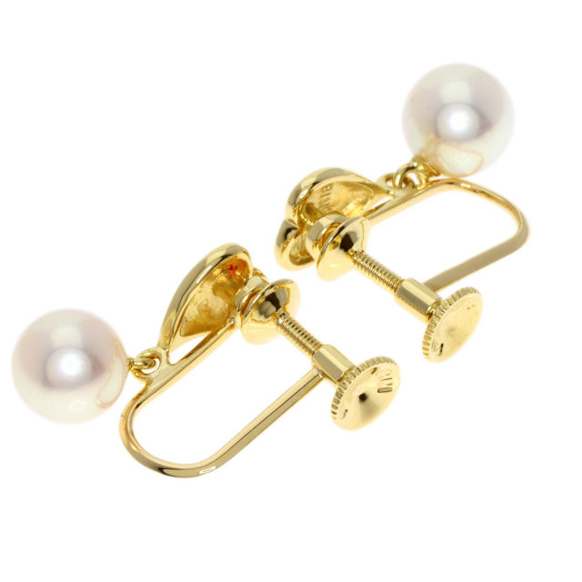 MIKIMOTO ミキモト アコヤパール 真珠 ハート イヤリング K18イエロー 
