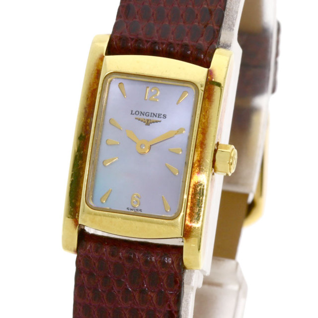 LONGINES 18金 イエローゴールド ドルチェヴィータ レディス ロンジン“長方形ケース”腕時計「ミニ ドルチェヴィータ」ダイヤモンド