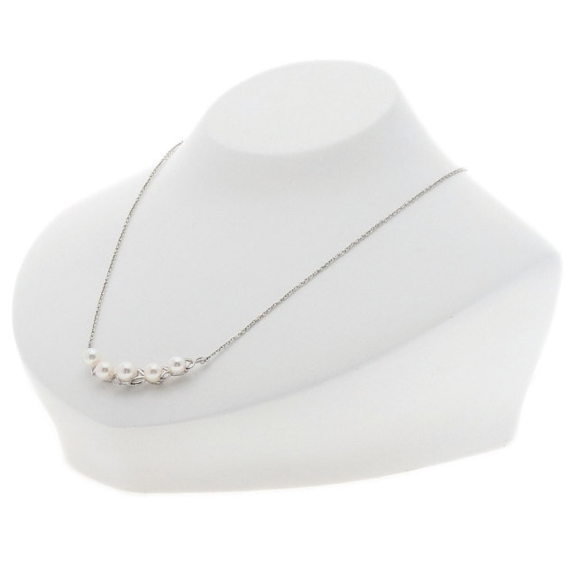 MIKIMOTO ミキモト リーフ アコヤパール 真珠 ネックレス シルバー 