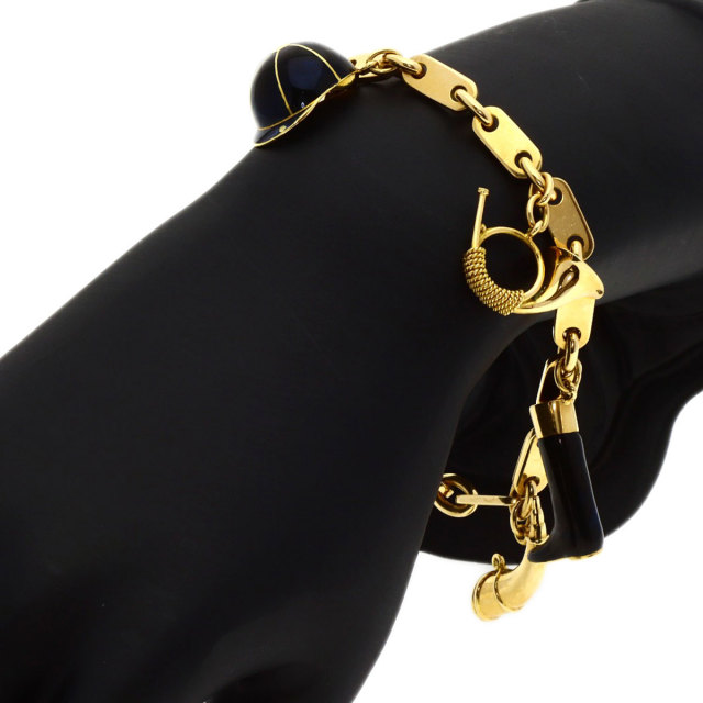 HERMES エルメス 5P チャーム エナメル ブレスレット K18