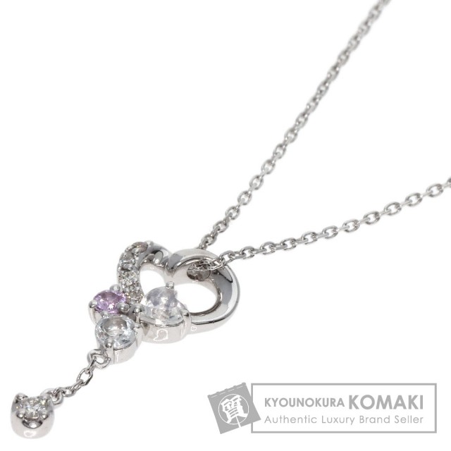 美品 ミキモト K18(WG) ダイヤ計0.24ct デザイン ペンダント
