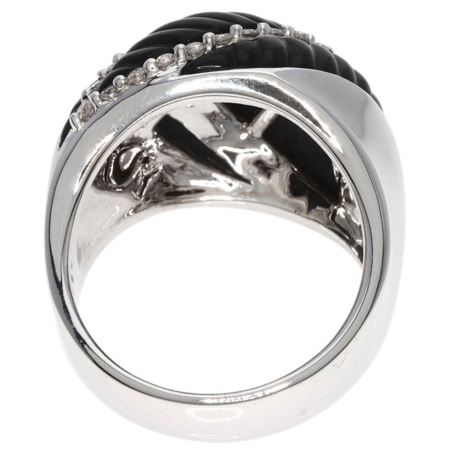 0.36ct オニキス ダイヤモンド リング・指輪 K18ホワイト