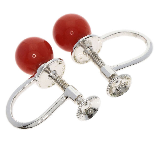 珊瑚のネックレスとイヤリング サンゴ 珊瑚 ネックレス・イヤリング2点