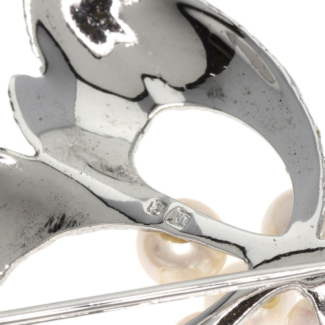 MIKIMOTO ミキモト パール 真珠 ブローチ シルバー レディース  