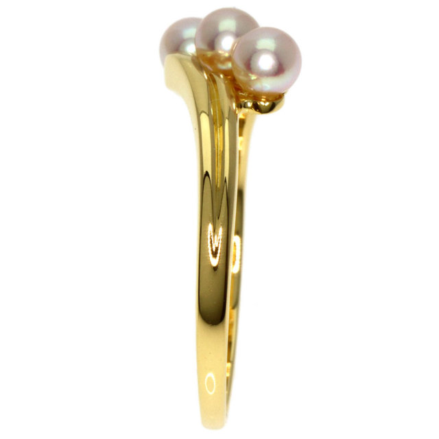 MIKIMOTO ミキモト 3P パール 真珠 リング・指輪 K18イエロー