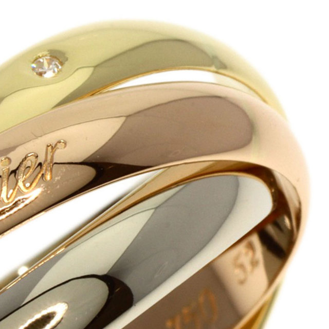CARTIER カルティエ トリニティ 5P ダイヤモンド #52 リング・指輪 K18 