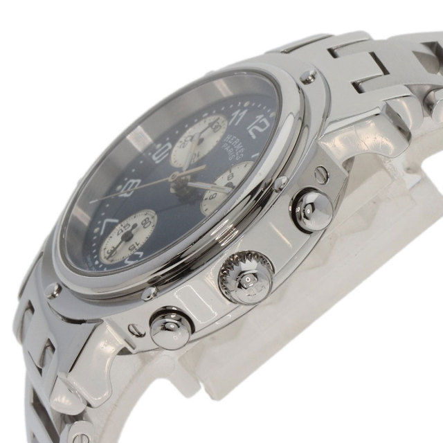 HERMES エルメス CL1.310 クリッパー クロノグラフ 腕時計 ステンレス 