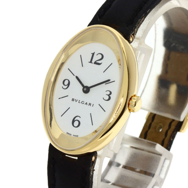 BVLGARI ブルガリ OV32G オーバル 腕時計 K18イエローゴールド/革 