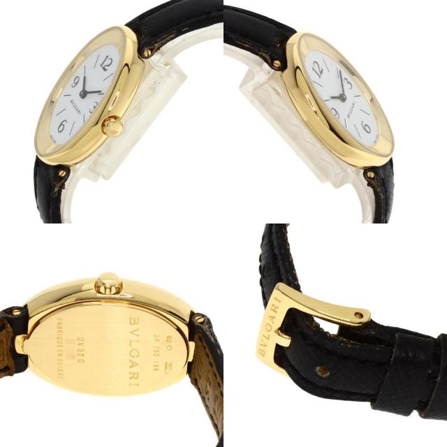 BVLGARI ブルガリ OV32G オーバル 腕時計 K18イエローゴールド/革 